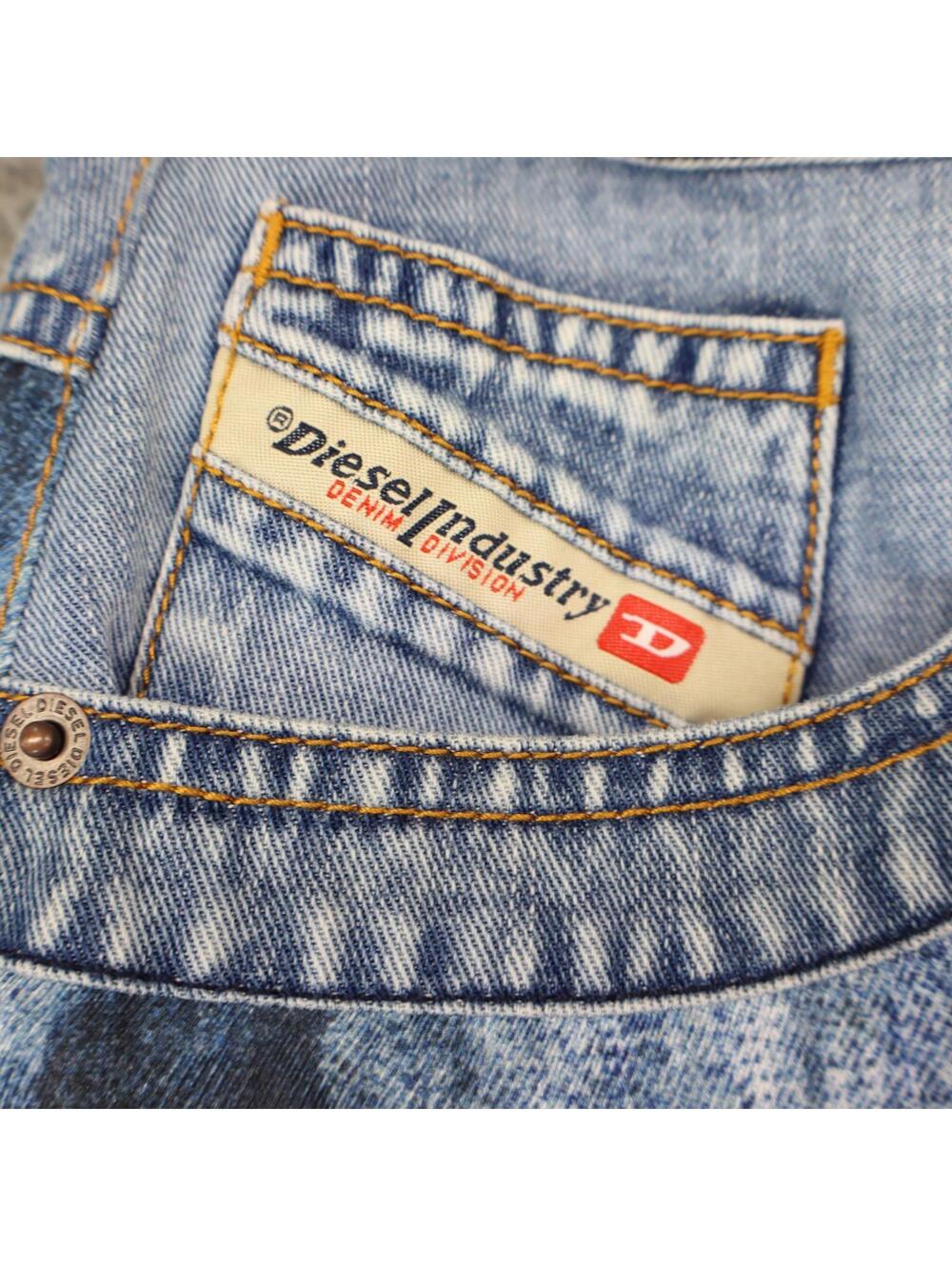 Diesel Light Blue Acid-Wash Denim Maxi Skirt - Picture 3 of 11
